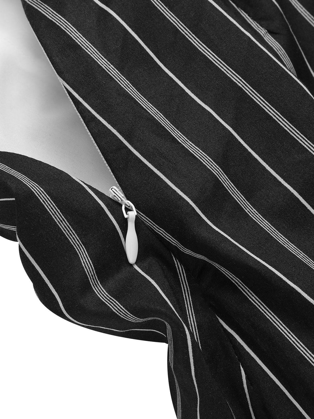 Black&amp;White 1930s Striped Deep V-Neck Patchwork Dress, vintage dress, retro fashion - perfect for women who love vintage and retro fashion