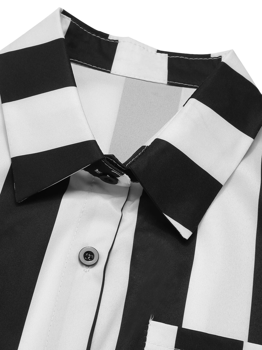 Black&amp;White 1970s Lapel Striped Contrast Color Suit, vintage fashion, retro style - perfect for women who love vintage and retro fashion
