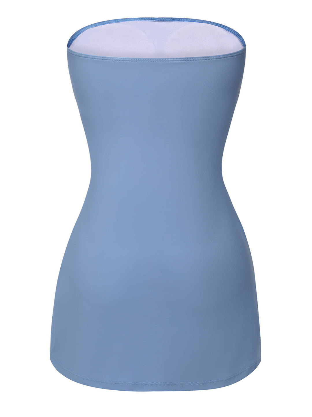 Blue 1930s Solid Buttoned Bandeau Swimsuit, vintage swimsuit, pin-up swimwear - perfect for women who love vintage and retro fashion