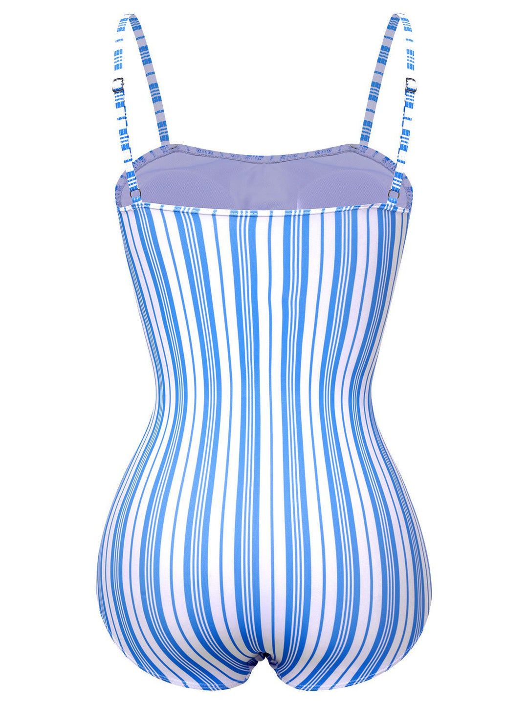 Blue 1930s Striped One-Piece Swimsuit, vintage swimsuit, pin-up swimwear - perfect for women who love vintage and retro fashion