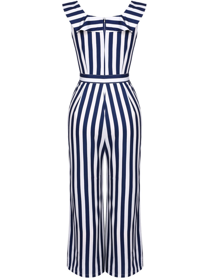 1930s Striped Ruffle Jumpsuit | 1930s | vintage romper, retro jumpsuit