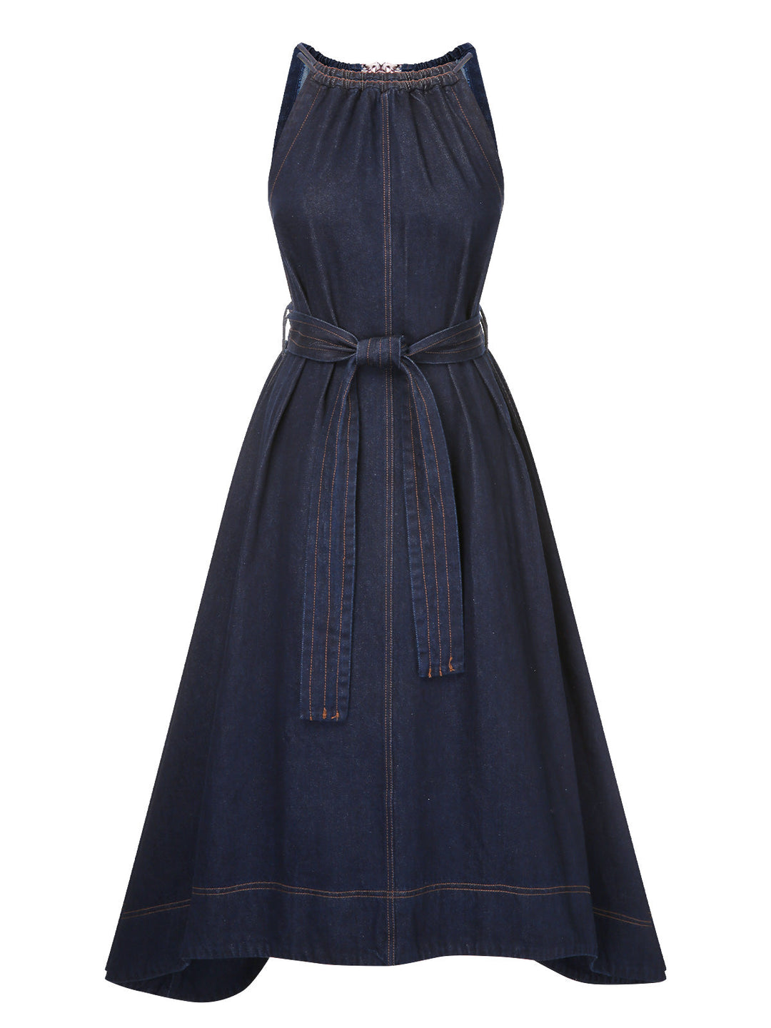 Blue 1940s Denim Tie Back Dress, vintage dress, retro fashion - perfect for women who love vintage and retro fashion