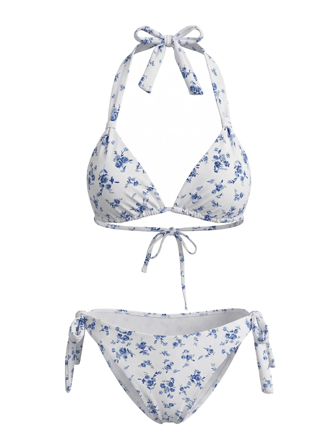 Blue Vintage High Waist Bikini Set, vintage swimsuit, swimwear - perfect for women who love vintage and retro fashion