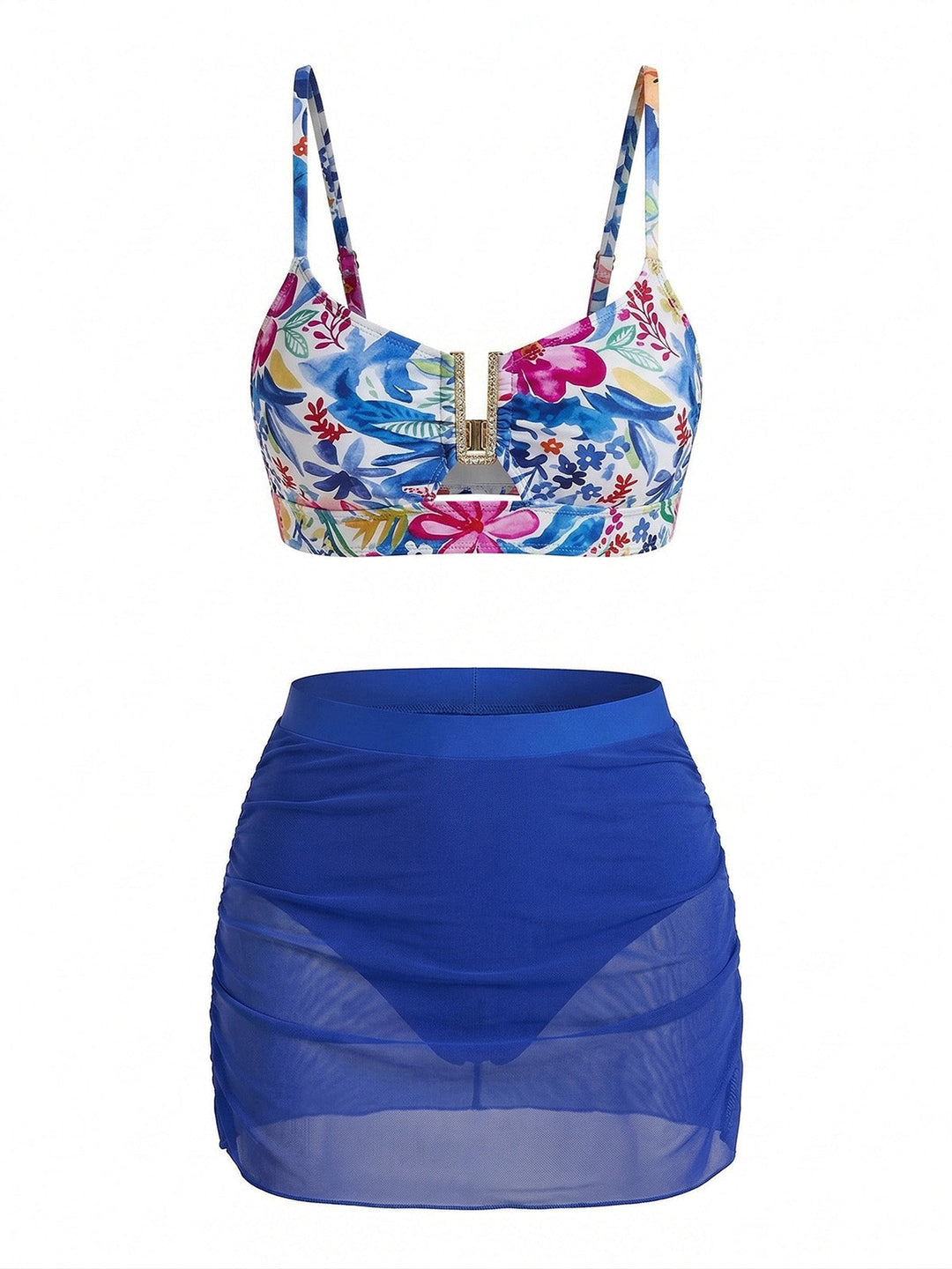 Blue High Waist Bikini Set, vintage swimsuit, swimwear - perfect for women who love vintage and retro fashion