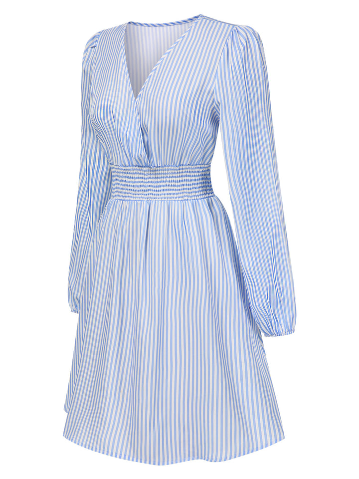 1940s VNeck Stripes Long Sleeve | 1940s | vintage dress, retro fashion