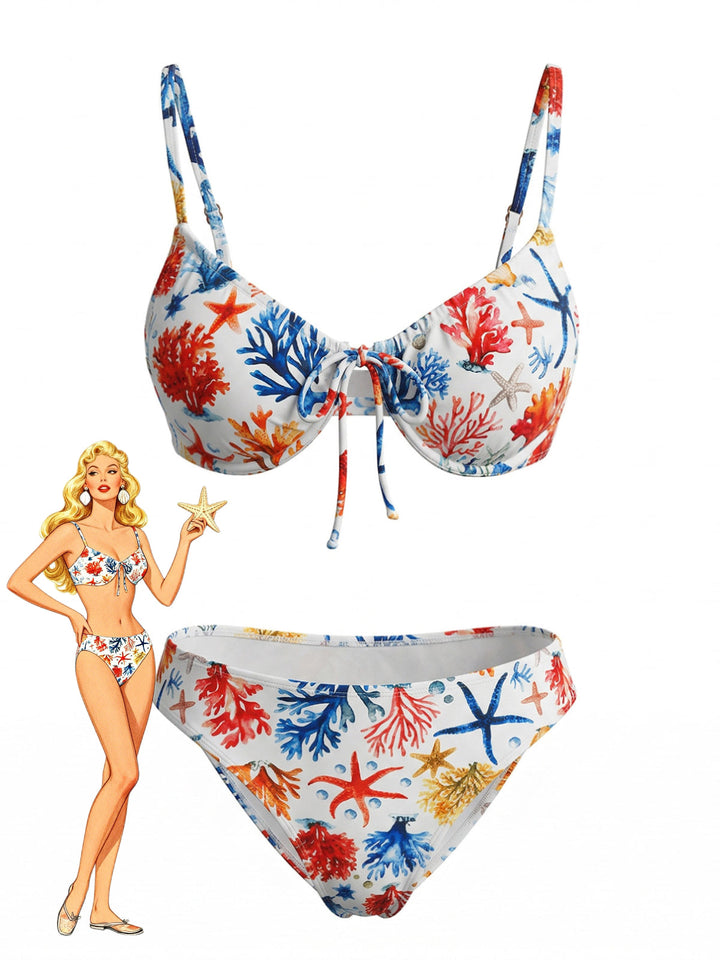 Blue Print Two Piece Bikini Set 2