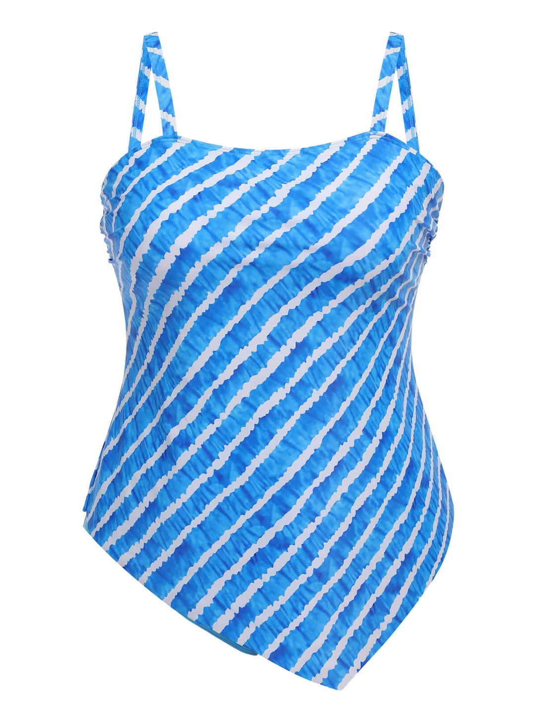 Blue 1950s Diagonal Stripe Swimsuit: 1950s Riviera elegance, reimagined for her