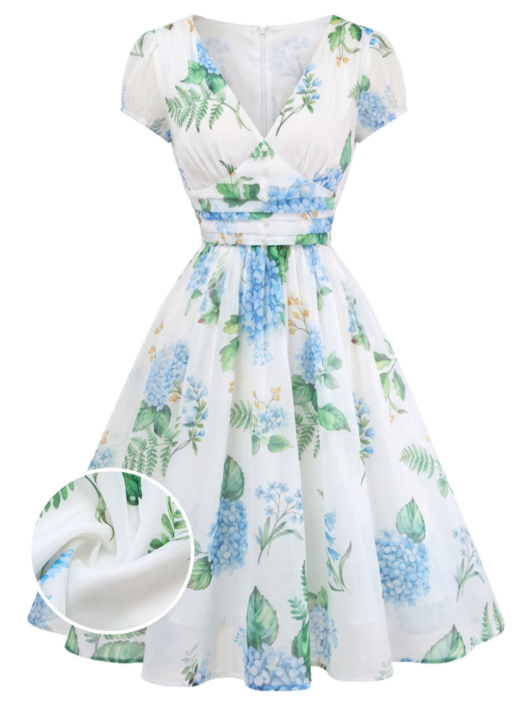 [Pre-Sale] 1950s Floral Print V-Neck Swing Dress, vintage dress, retro fashion, rockabilly, pin-up fashion - perfect for women who love vintage and retro fashion