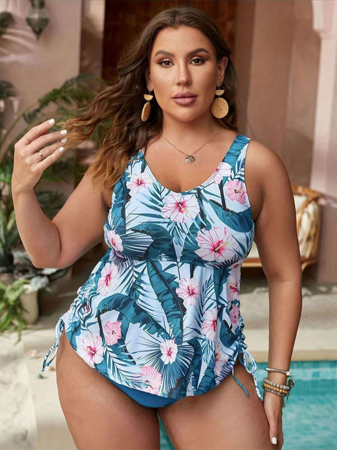 Blue 1950s Floral Swimsuit — because 1950s glamour never goes out of style