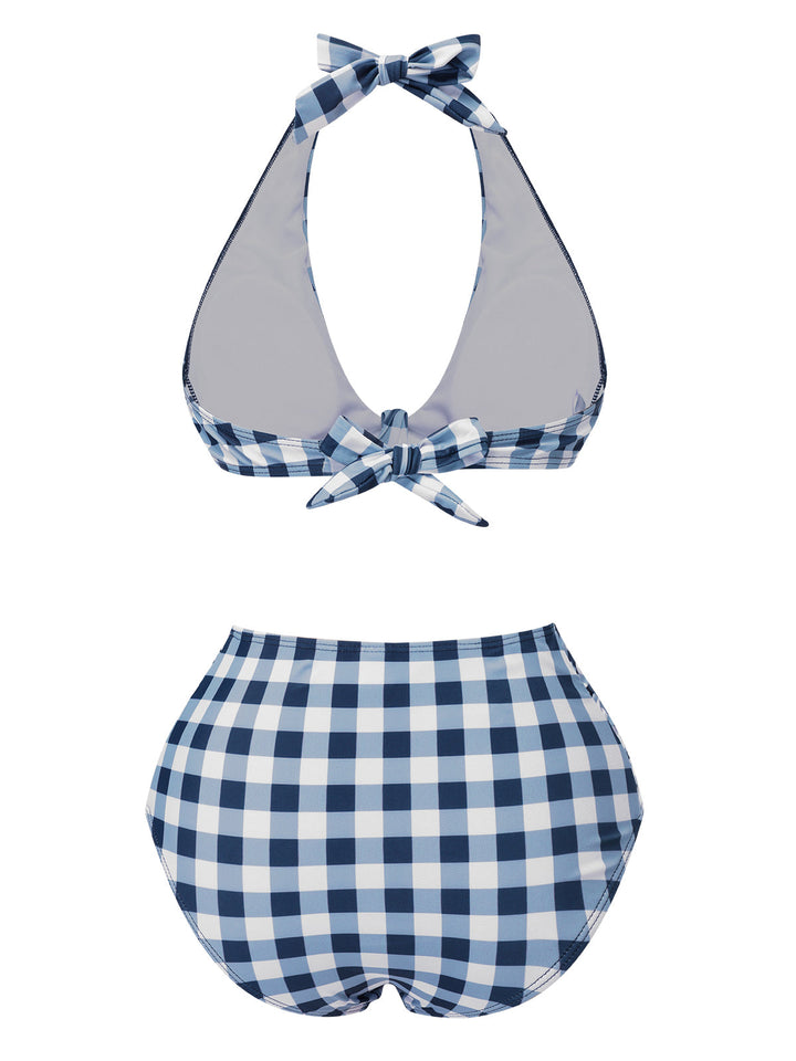 1950s Halter HighWaist Plaids Swimsuit | 1950s | vintage swimsuit, retro beachwear