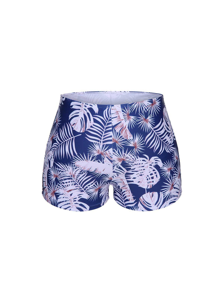 [Plus Size] Blue 1950s Leaves Spaghetti Strap Swimsuit, vintage swimsuit, pin-up swimwear - perfect for women who love vintage and retro fashion