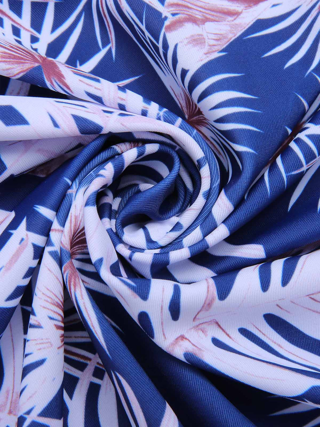 [Plus Size] Blue 1950s Leaves Spaghetti Strap Swimsuit, vintage swimsuit, pin-up swimwear - perfect for women who love vintage and retro fashion