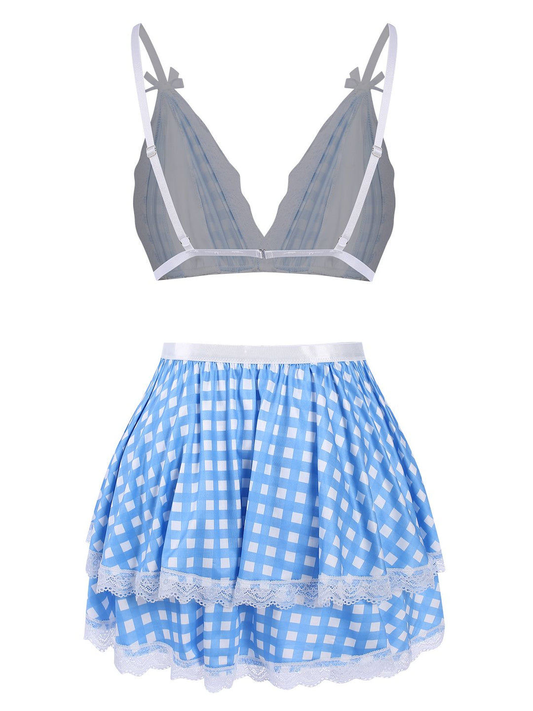 Blue Pin Check Straps Pajama, vintage fashion, retro style - perfect for women who love vintage and retro fashion