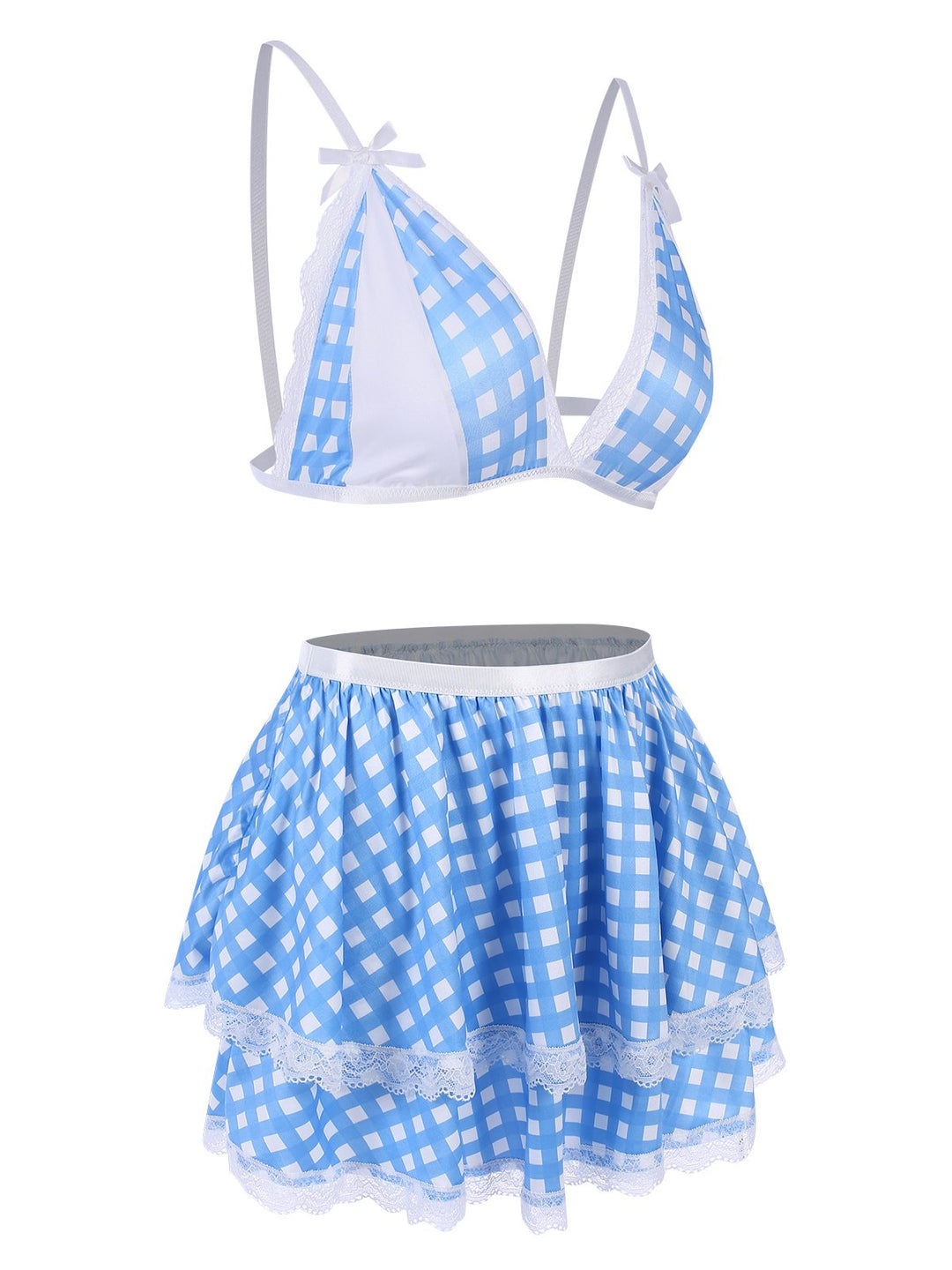 Blue Pin Check Straps Pajama, vintage fashion, retro style - perfect for women who love vintage and retro fashion