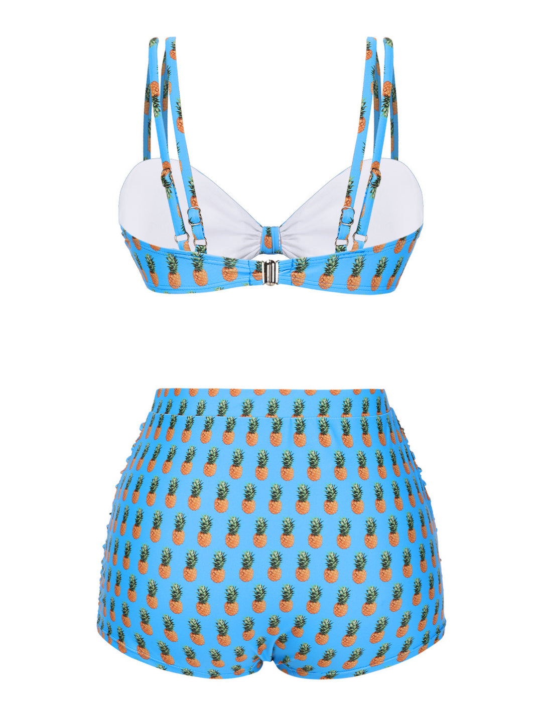 Blue Pineapple Strap Bow Swimsuit — because glamour never goes out of style