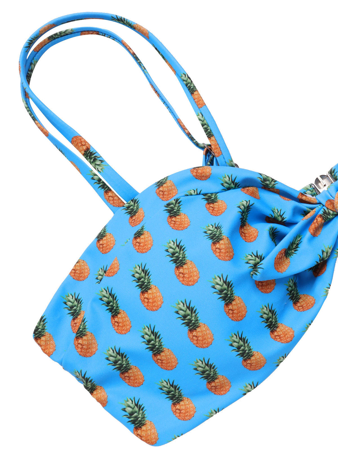 Blue Pineapple Strap Bow Swimsuit — poolside glamour meets sun-drenched confidence
