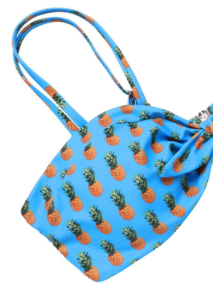 Blue Pineapple Strap Bow Swimsuit — poolside glamour meets sun-drenched confidence