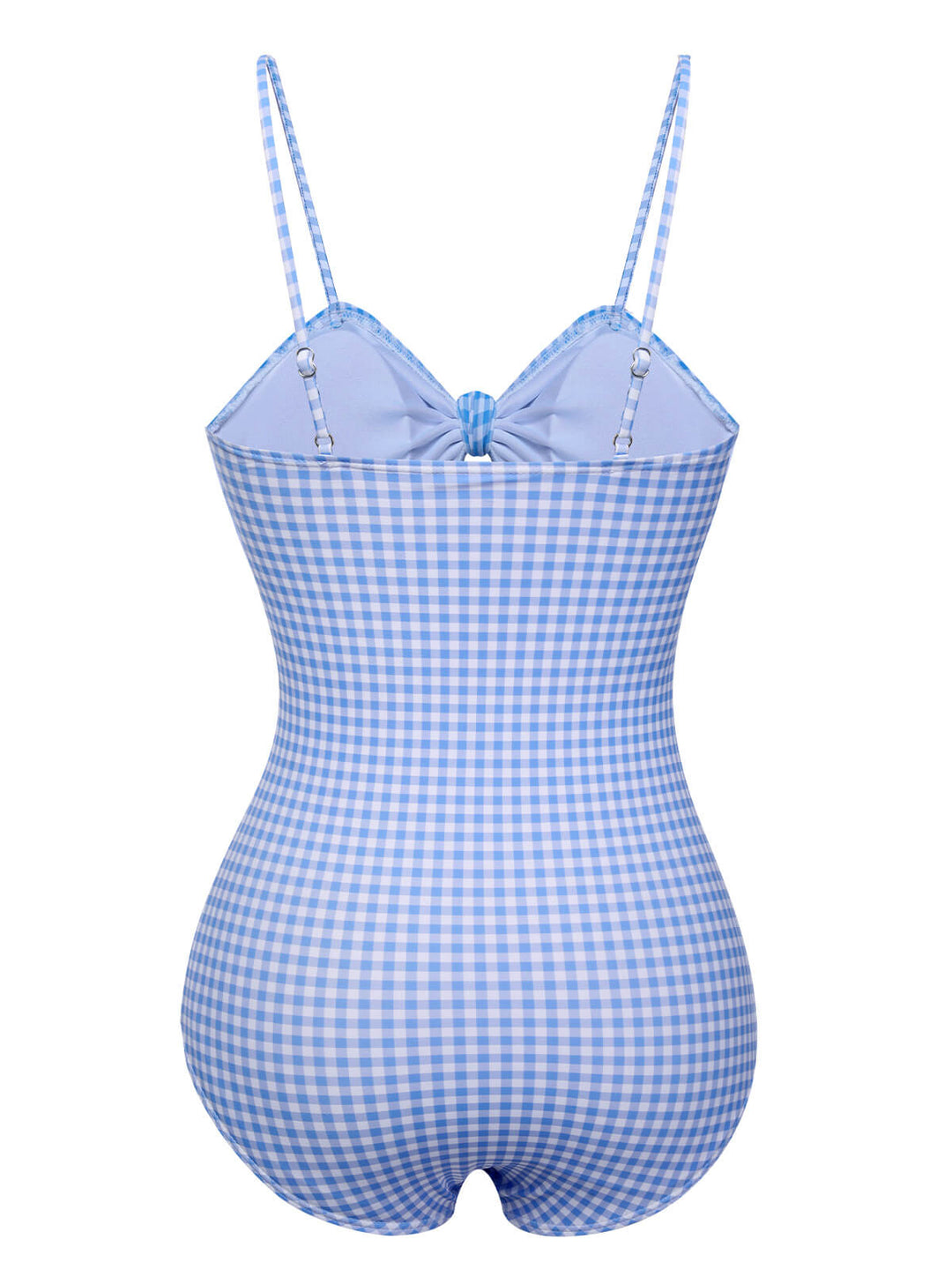 Blue 1950s Plaid Knot Strap Swimsuit, vintage swimsuit, pin-up swimwear - perfect for women who love vintage and retro fashion