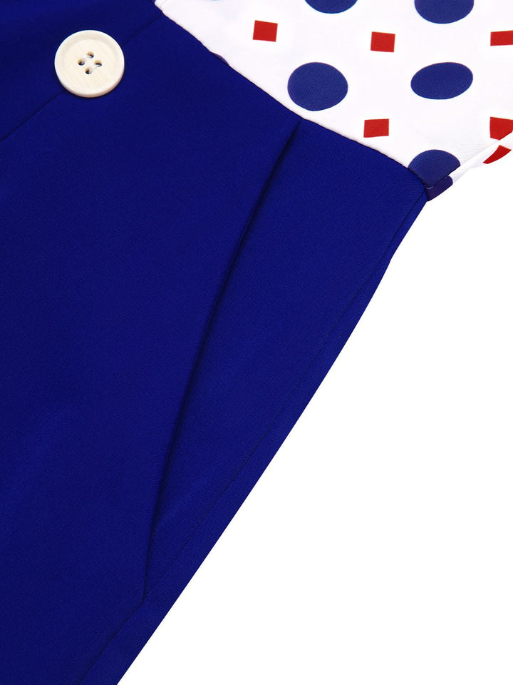 Blue 1950s Polka Dot Buttoned Romper — vintage elegance for the modern woman