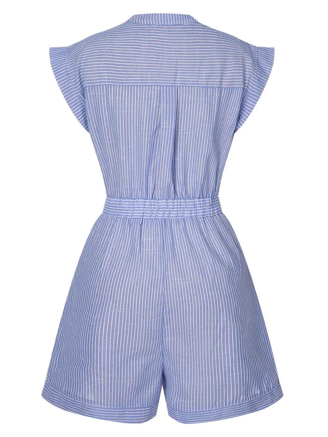 Blue 1950s Striped Belt Pocket Romper, vintage romper, retro jumpsuit - perfect for women who love vintage and retro fashion