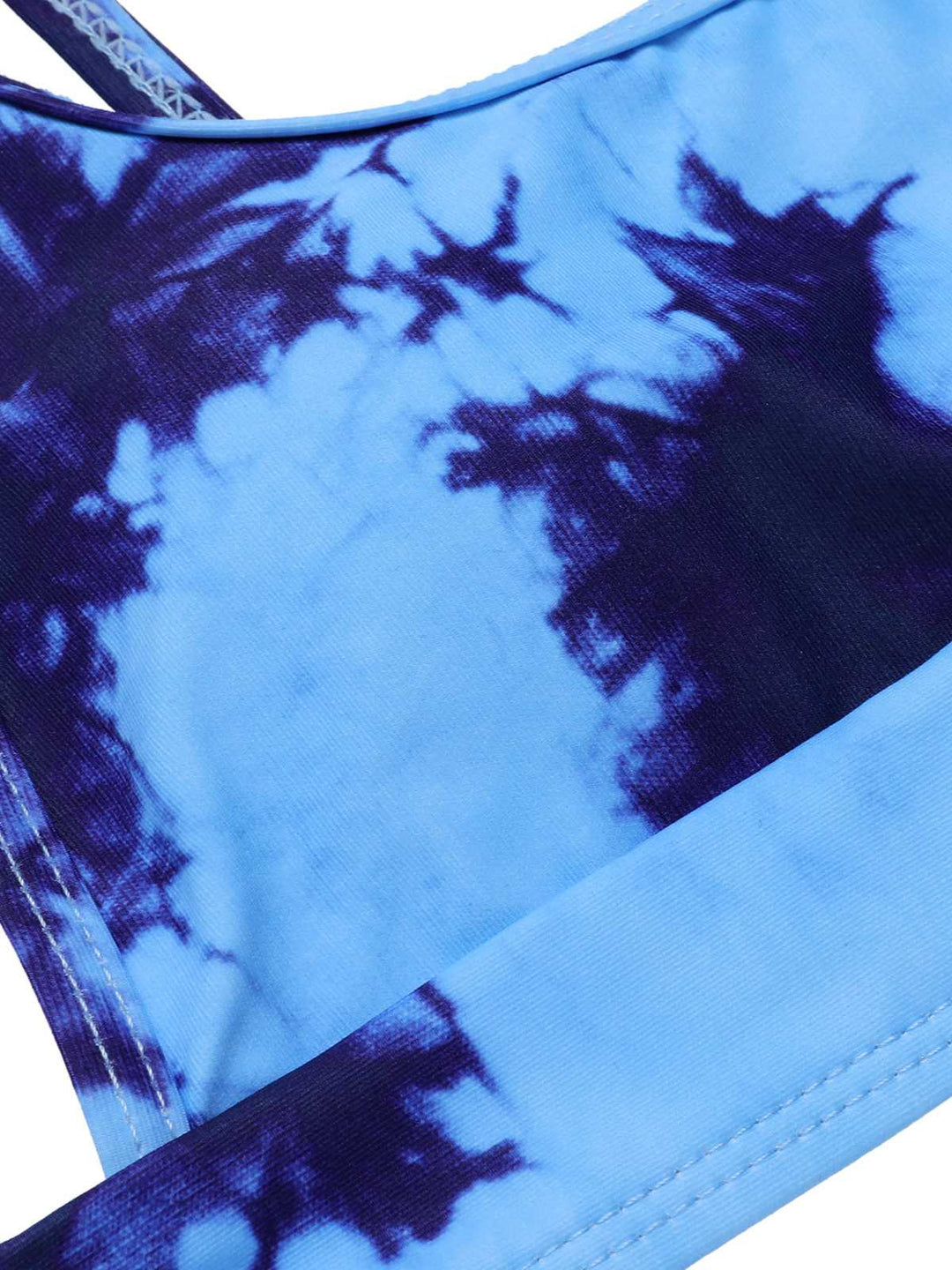 Blue 1950s Tie-Dye Spaghetti Straps Swimsuit, vintage swimsuit, pin-up swimwear - perfect for women who love vintage and retro fashion