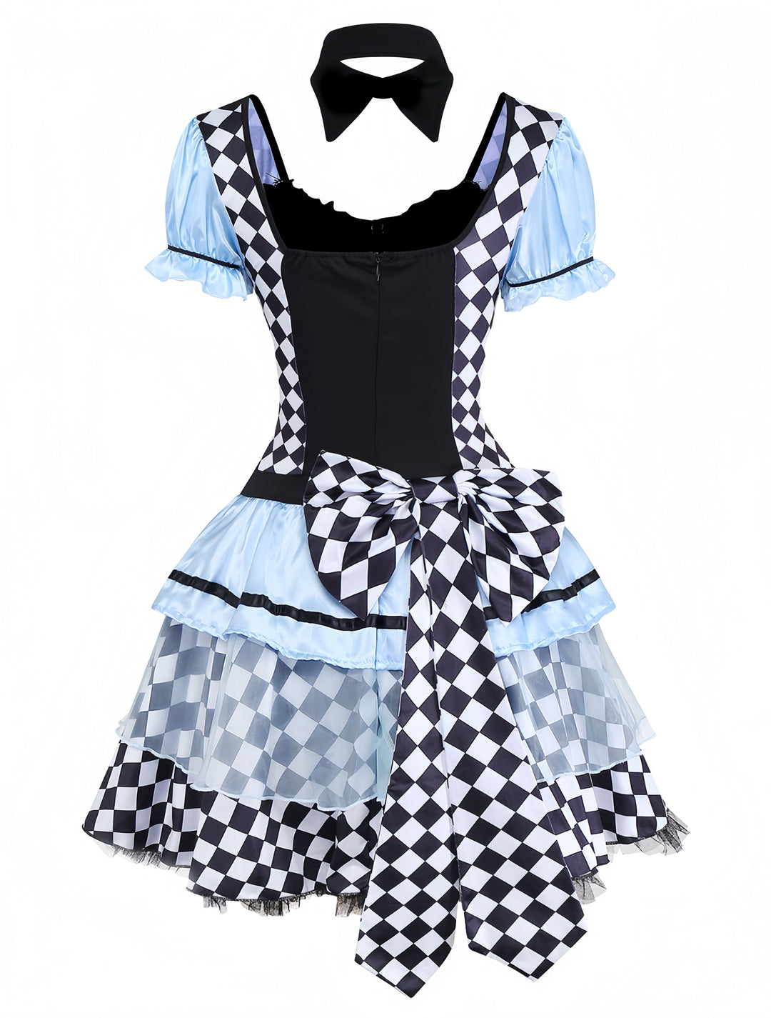 Blue 1960s Alice Puff Sleeve Apron Dress - vintage dress, retro fashion