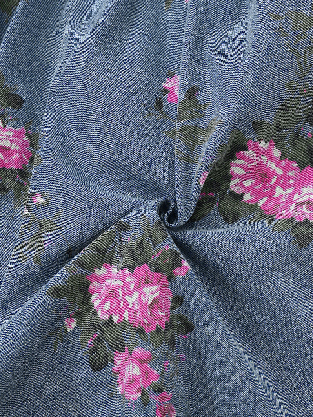 Blue 1960s Denim Floral Pocket Wide Strap Romper - vintage romper, retro jumpsuit, playful style for vintage lovers