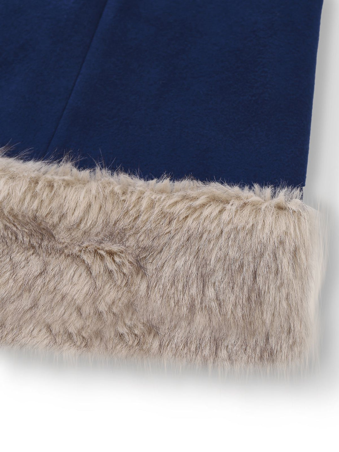 Blue 1960s Faux Fur-Lined Belted Coat - vintage fashion, style