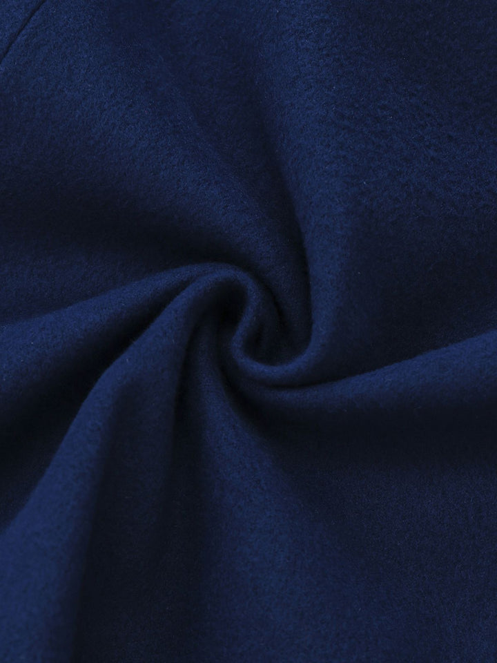 Blue 1960s Faux Fur-Lined Belted Coat - vintage fashion, style