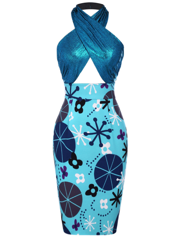 1960s Halter Abstract Floral Bodycon | 1960s | vintage dress, retro fashion