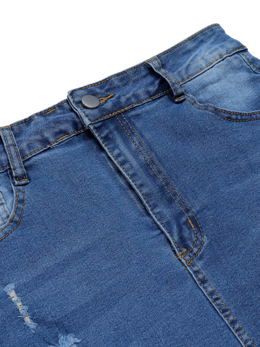 Blue 1960s Ripped Denim Skirt — because 1960s glamour deserves an encore