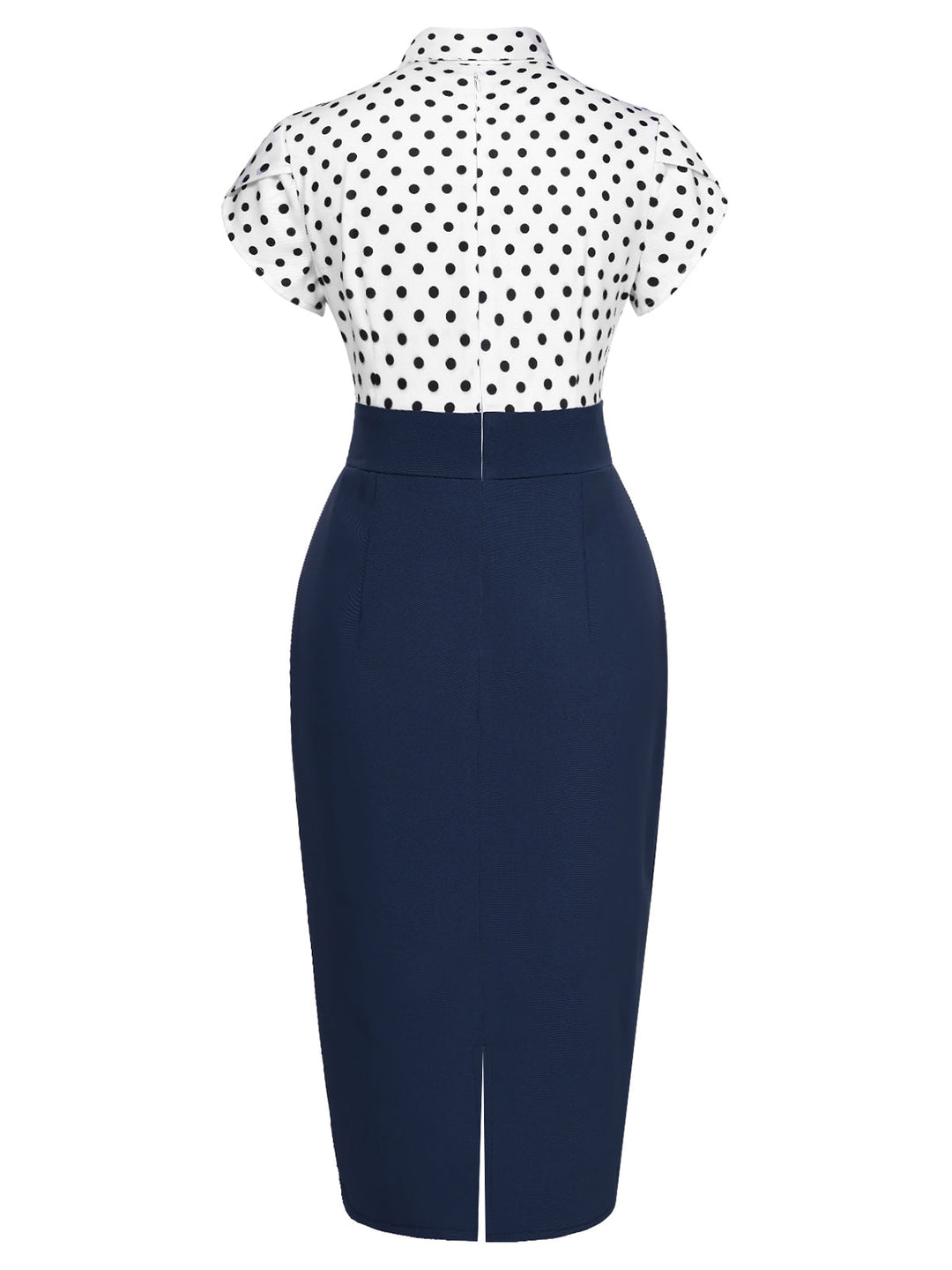 [Pre-Sale] Blue 1960s Shirt Collar Polka Dots Patchwork Dress, vintage dress, retro fashion - perfect for women who love vintage and retro fashion