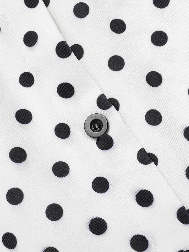 [Pre-Sale] Blue 1960s Shirt Collar Polka Dots Patchwork Dress, vintage dress, retro fashion - perfect for women who love vintage and retro fashion