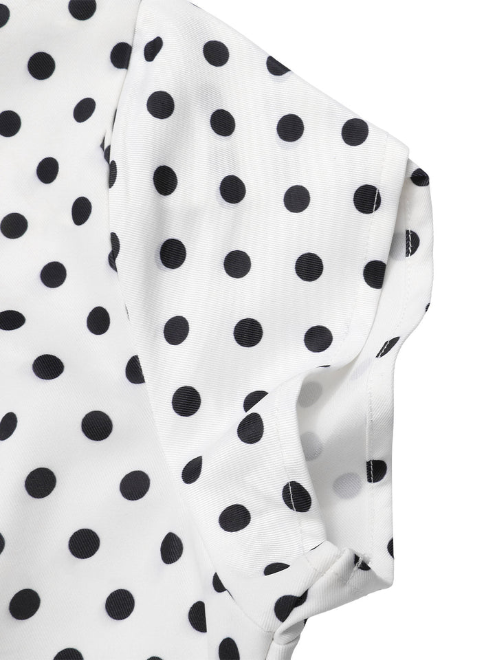 [Pre-Sale] Blue 1960s Shirt Collar Polka Dots Patchwork Dress, vintage dress, retro fashion - perfect for women who love vintage and retro fashion