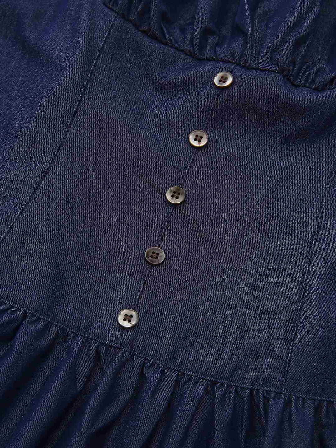 Blue 1960s Spaghetti Strap Ruched Mini Dress - vintage dress, retro fashion