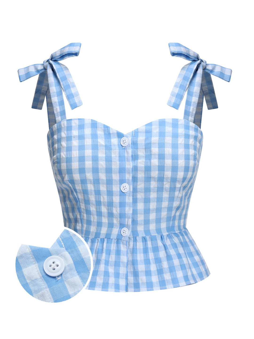 1960s Straps Plaid Ruffled Hem | 1960s | vintage blouse, retro top
