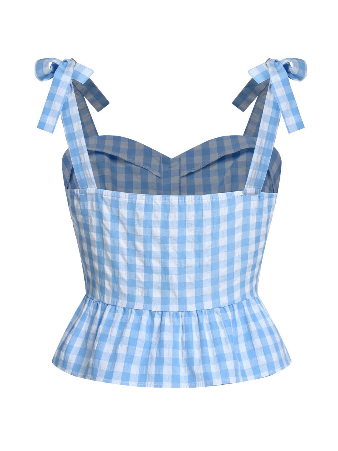 1960s Straps Plaid Ruffled Hem | 1960s | vintage blouse, retro top