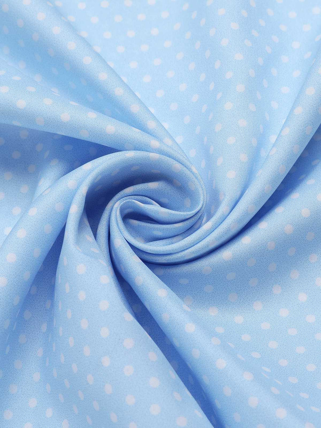 Blue 1960s Tie Neck Polka Dots Ruffles Blouse — 1960s elegance she can wear anywhere