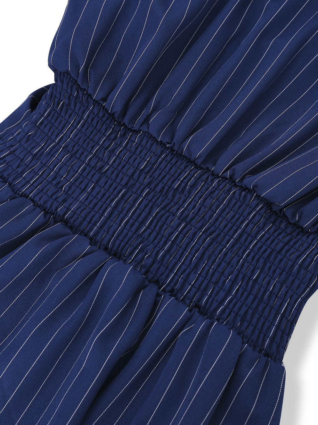Blue 1960s V-Neck Wrap Striped Shirt Dress - vintage dress, retro fashion