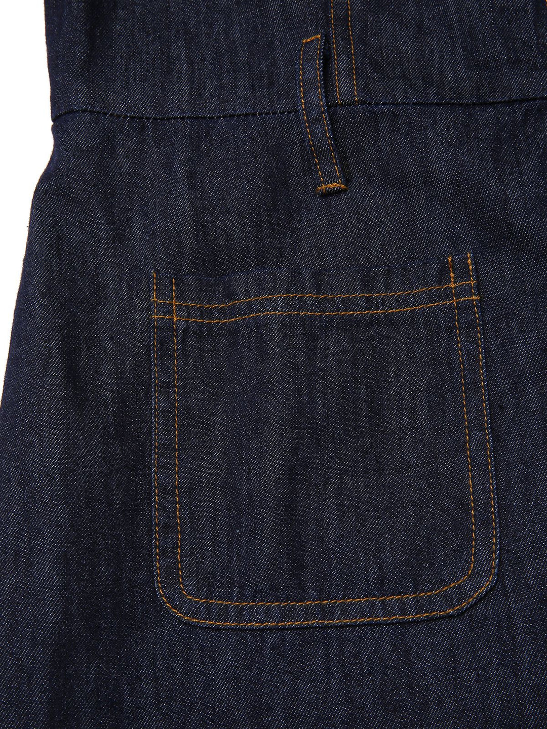 Blue 1970s Denim Collar Belted Flared Jumpsuit, vintage romper, retro jumpsuit - perfect for women who love vintage and retro fashion