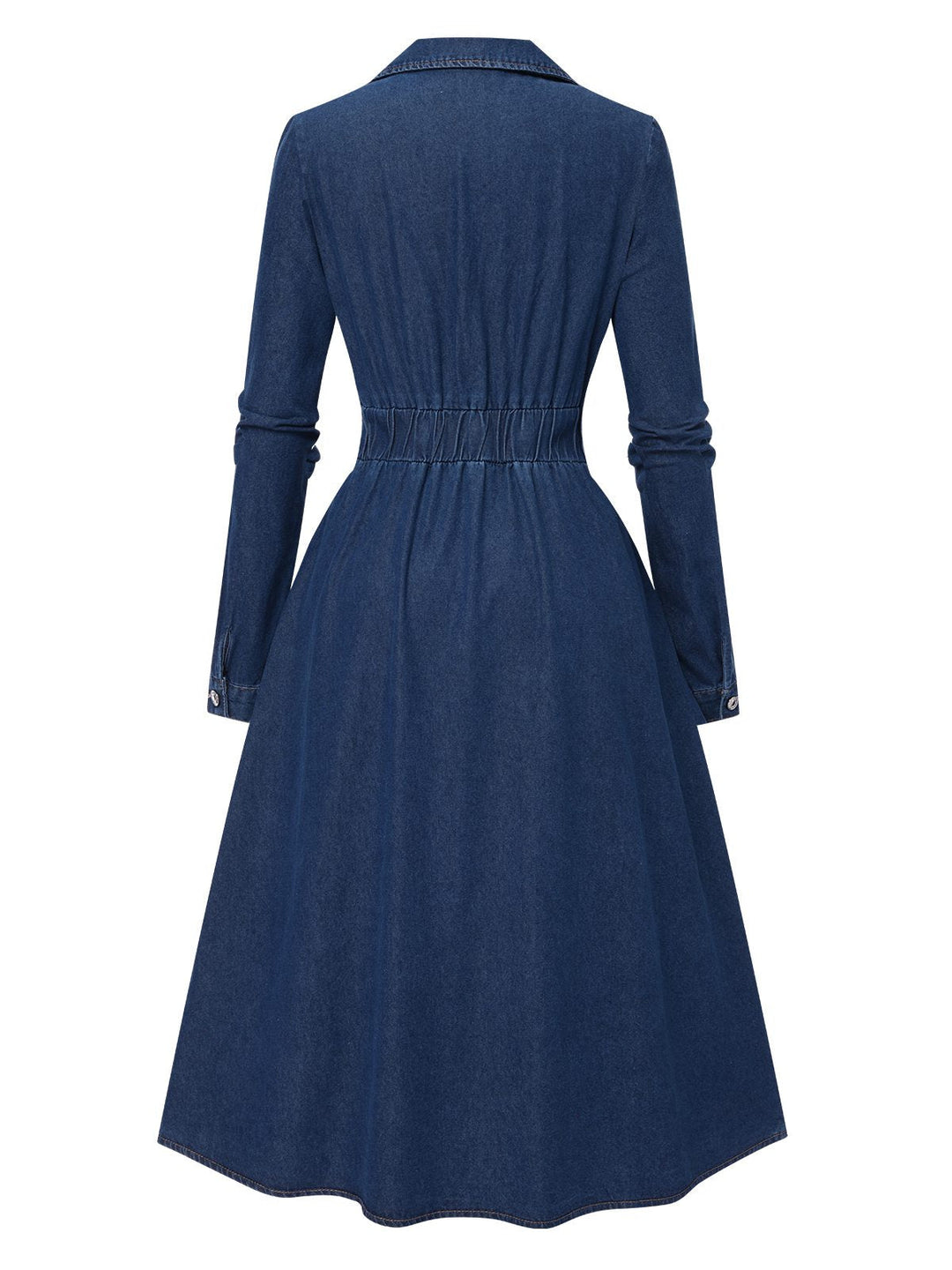 1970s Notched Collar Long Denim | 1970s | vintage dress, retro fashion