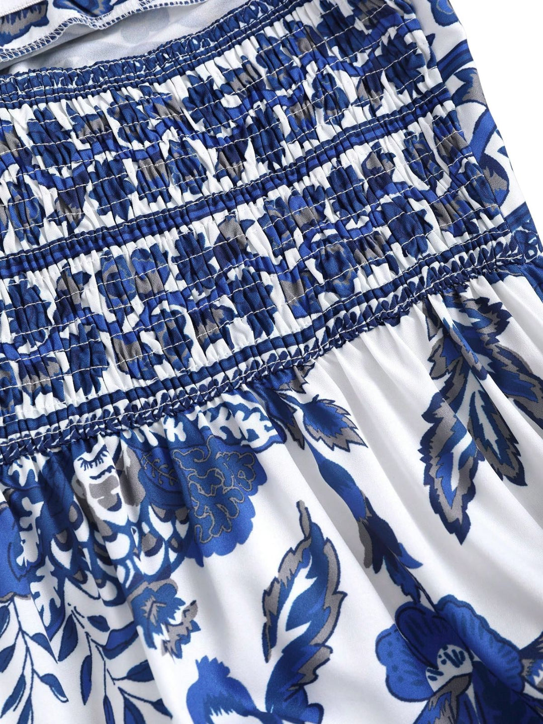 Blue 1970s Porcelain Boho Halter Bind Dress - vintage dress, retro fashion for vintage lovers