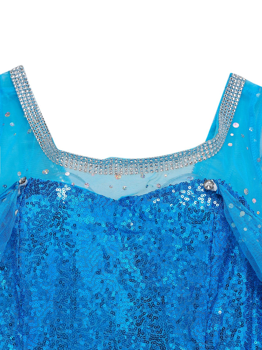 Blue 1970s Solid Sequined Elsa Cape &amp; Dress - vintage dress, retro fashion