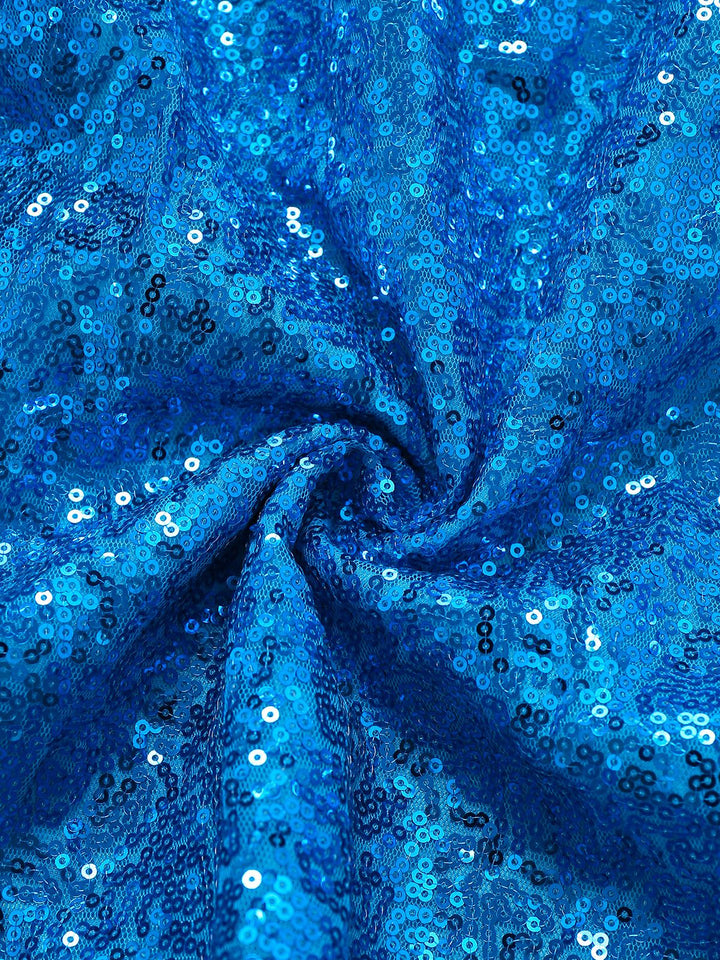 Blue 1970s Solid Sequined Elsa Cape &amp; Dress - vintage dress, retro fashion