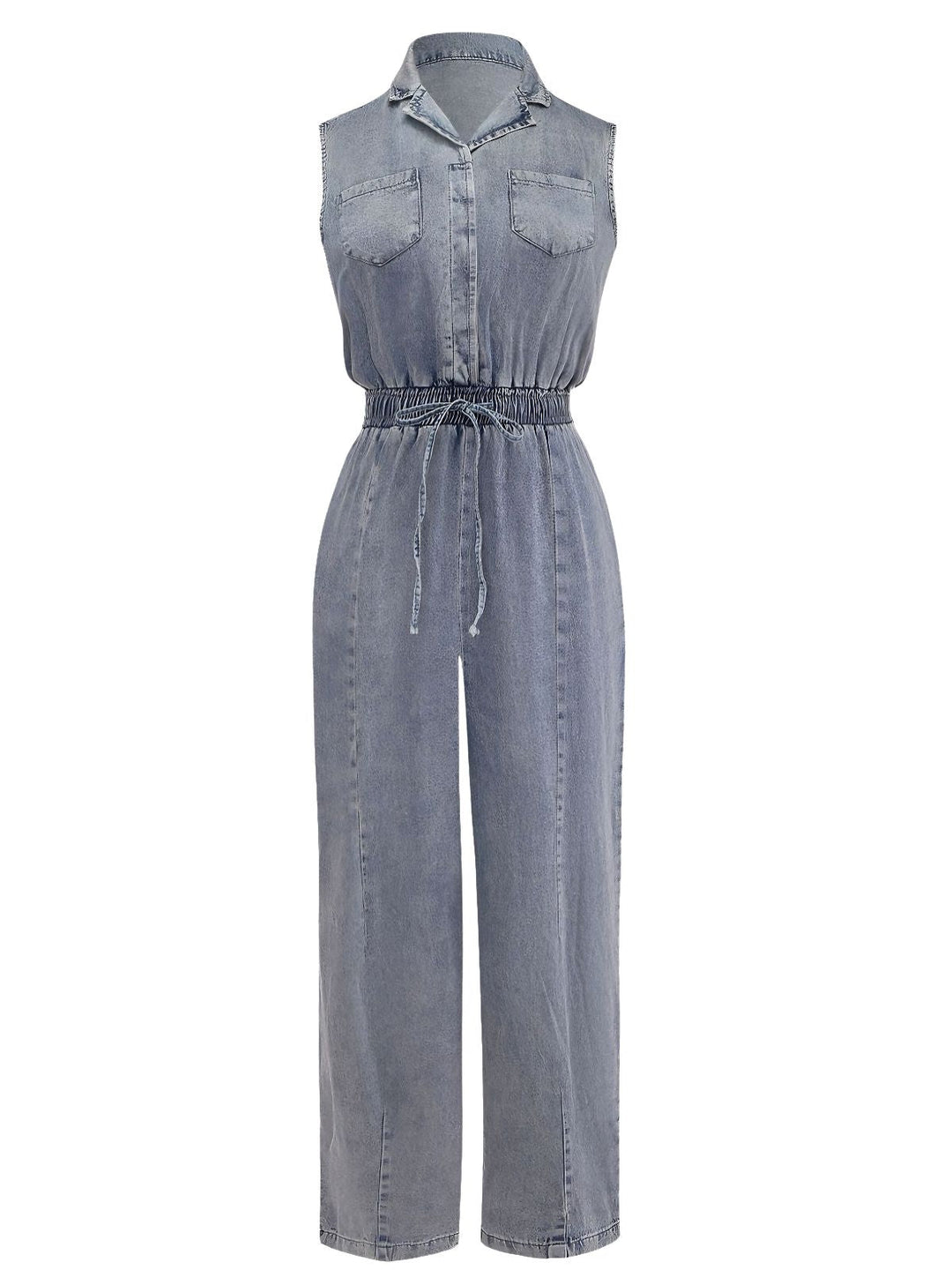 Blue 1970s Western Denim Belted Jumpsuit, vintage romper, retro jumpsuit - perfect for women who love vintage and retro fashion