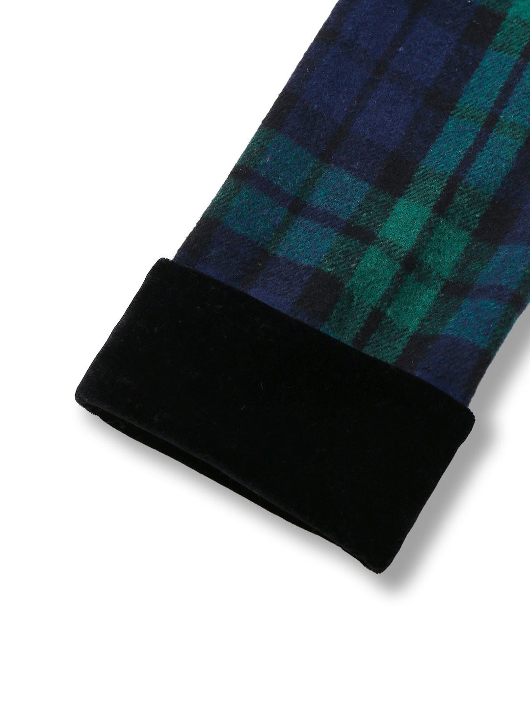 Blue &amp; Green 1940s Plaid Notched Collar Coat - vintage fashion, style