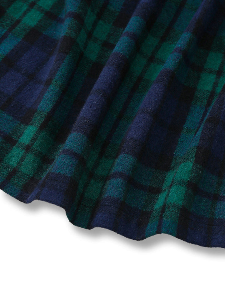 Blue &amp; Green 1940s Plaid Notched Collar Coat - vintage fashion, style