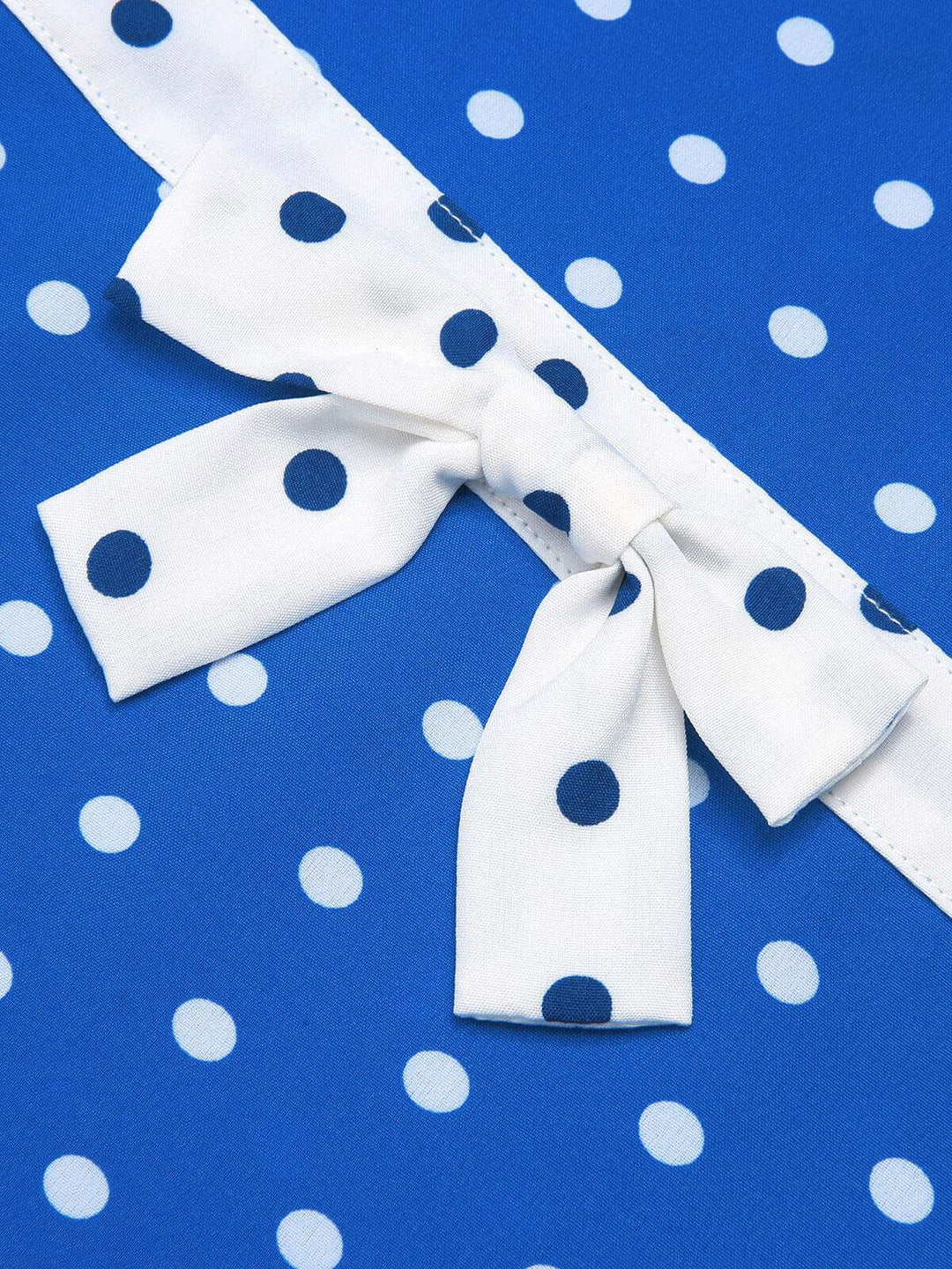 Blue &amp; White 1940s Polka Dot Lapel Dress, vintage dress, retro fashion - perfect for women who love vintage and retro fashion