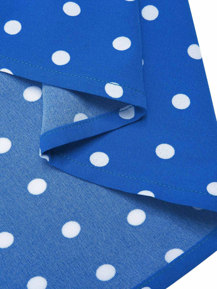 Blue &amp; White 1940s Polka Dot Lapel Dress, vintage dress, retro fashion - perfect for women who love vintage and retro fashion