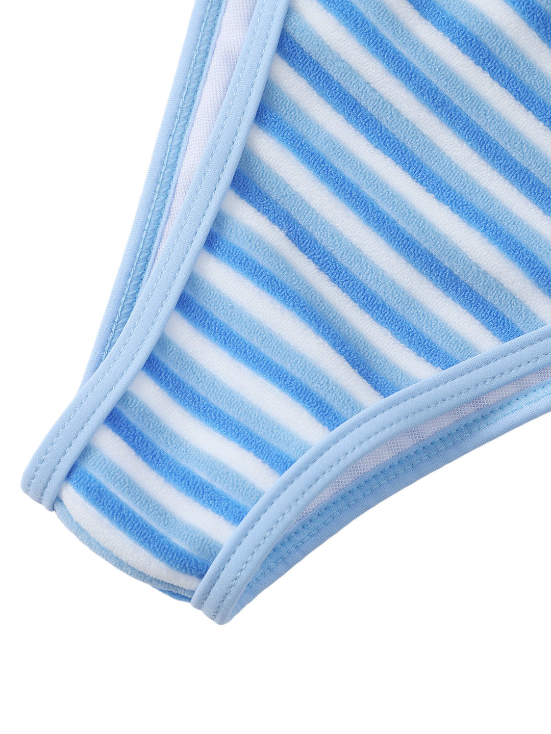 Blue &amp; White 1940s Striped Side Tie Tankini Set - vintage fashion, retro style, pure white